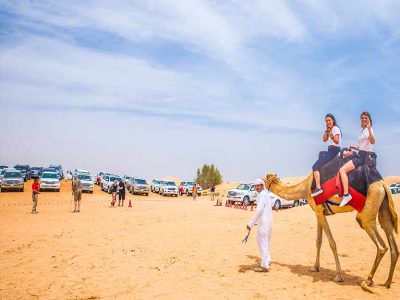 camel ride in desert
